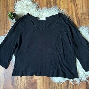 Free People Fresh Start Oversized Tee Black